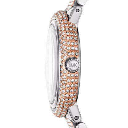 Michael Kors Taryn Rose Gold & Silver Glitz Pave Two Tone Watch MK4461