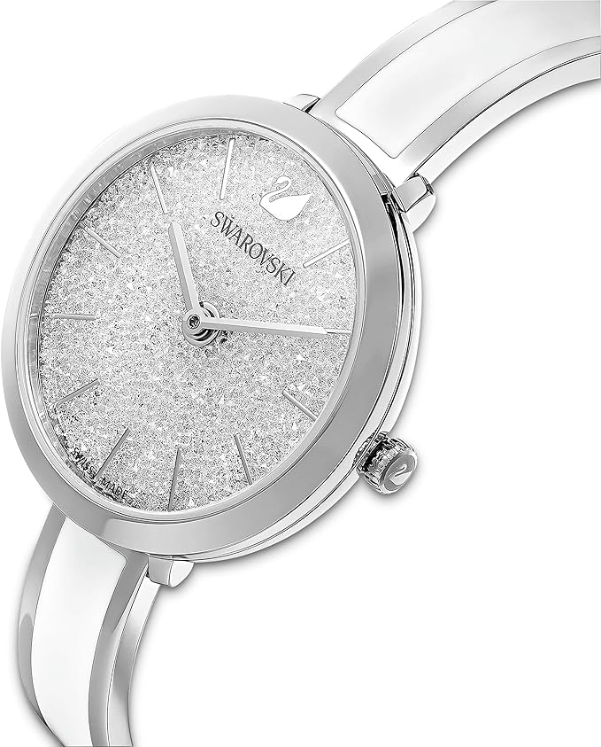 Swarovski High Tone Crystal Pave Bezel Silver Dial Silver Steel Women's Watch 5580537