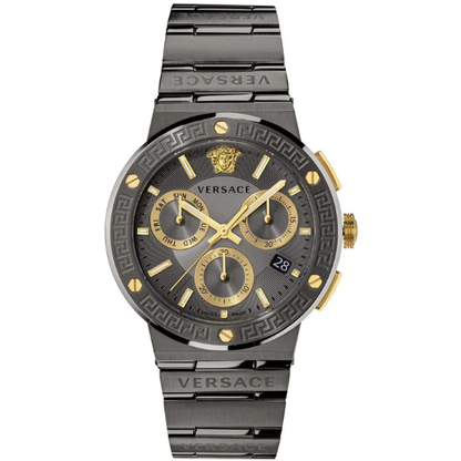 Versace Greca Logo Chronograph Quartz Grey Dial Men's Watch VEZ900521