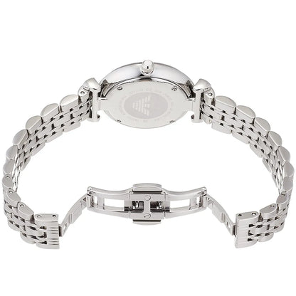 Emporio Armani Gianni T-Bar Sunray Silver Crystal Silver Women's Watch - AR11445