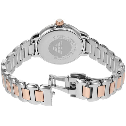 Emporio Armani Mia watch caseback showing Emporio Armani logo and model information
