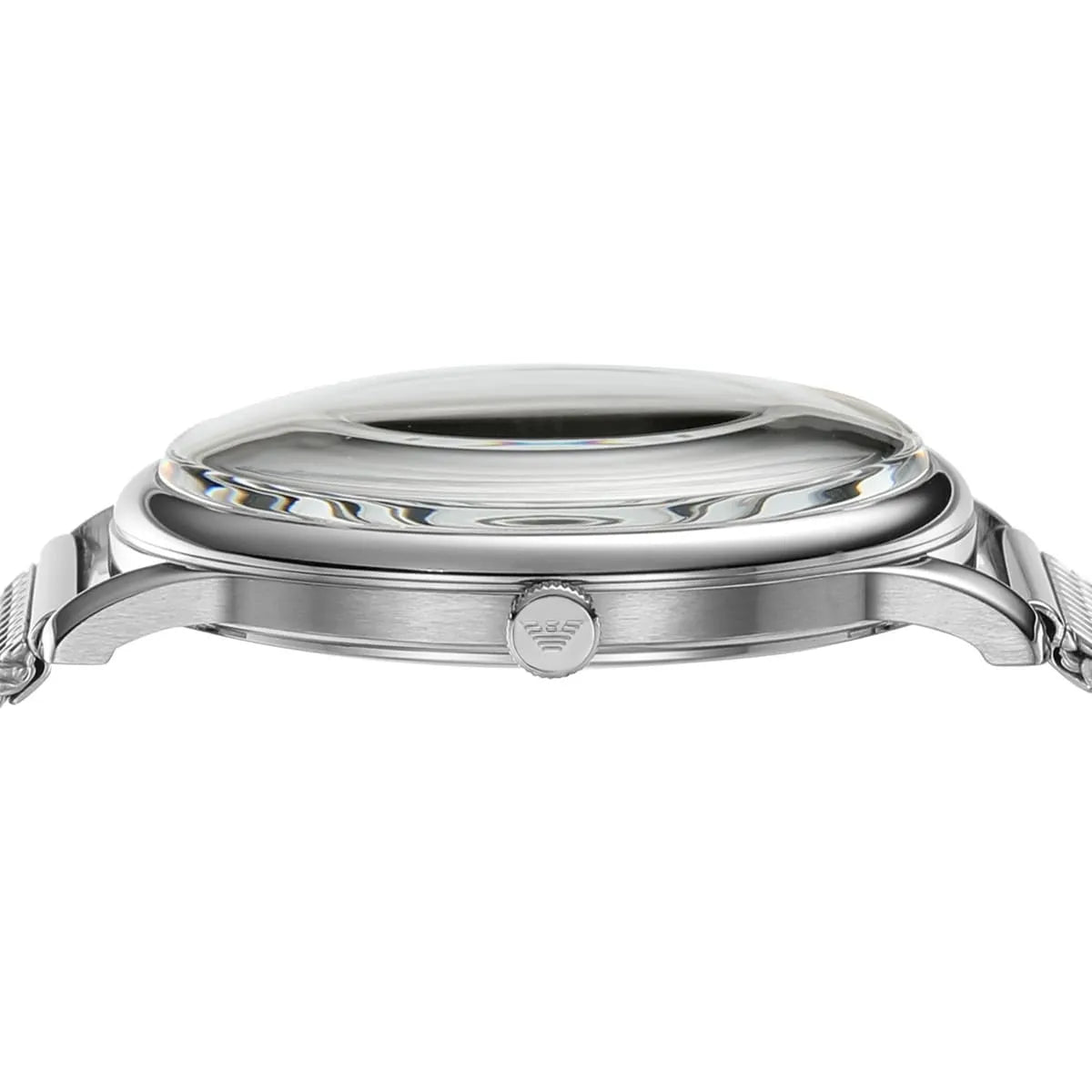 Emporio Armani AR11571 close-up of minimalist blue dial and case