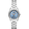 Emporio Armani Federica women's watch with blue dial, crystal bezel, silver stainless steel bracelet