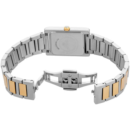 Emporio Armani Genni caseback and two-tone metal bracelet with deployant clasp