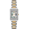 Emporio Armani Genni women's watch with white MOP dial, crystal bezel, and two-tone bracelet