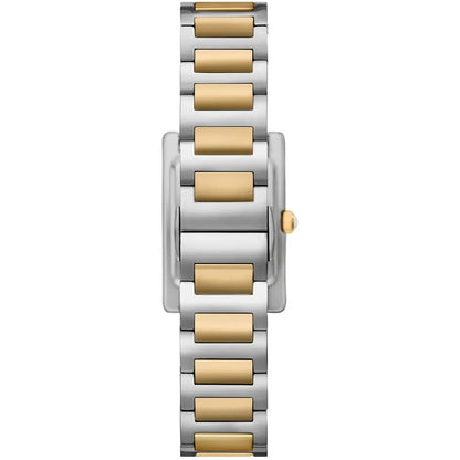 Two-tone stainless steel and gold link bracelet on Emporio Armani Genni watch