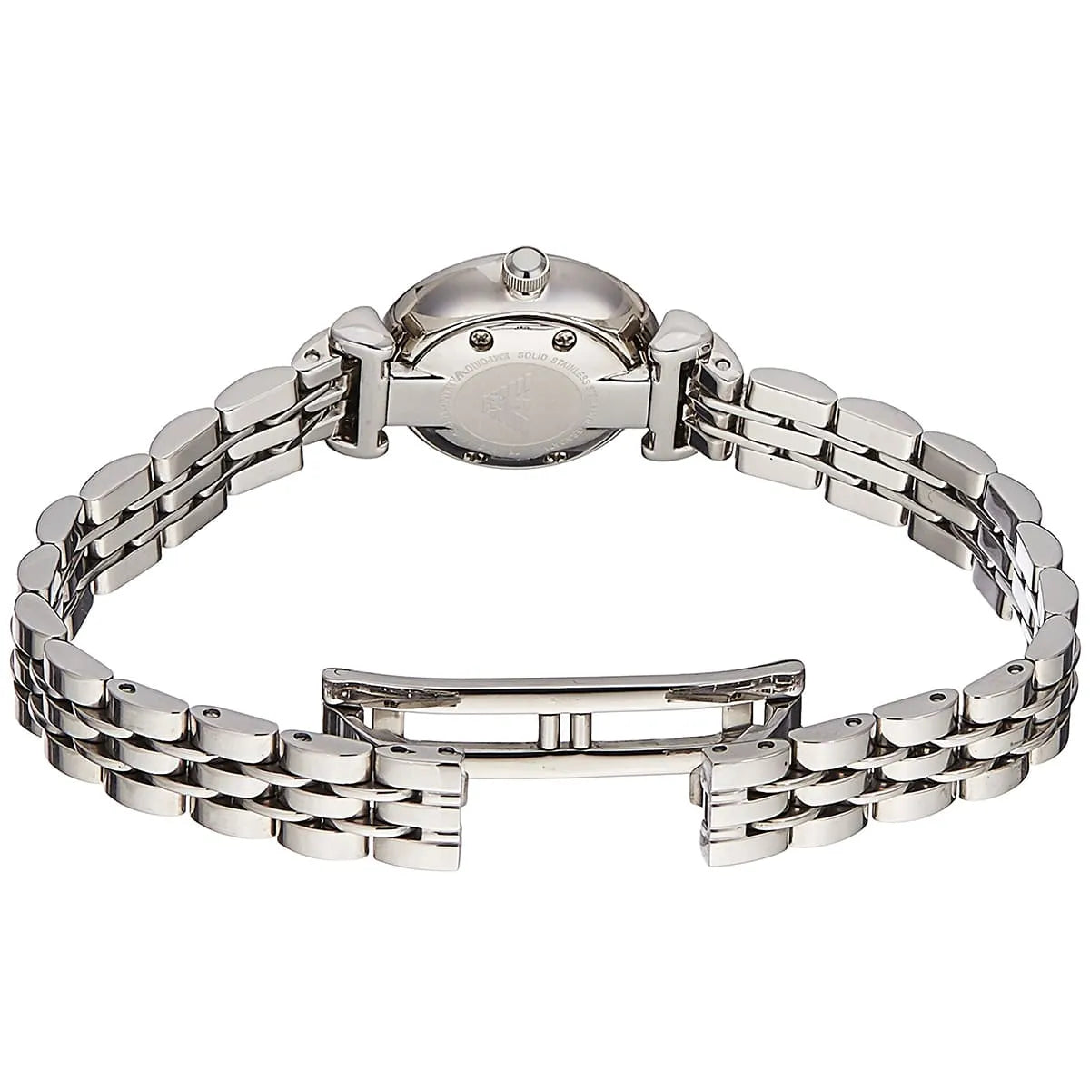 Emporio Armani Gianni T-Bar Mini White MOP Dial Silver Women's Watch - AR1688