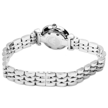 Emporio Armani Gianni T-Bar Mini White MOP Dial Silver Women's Watch - AR1688