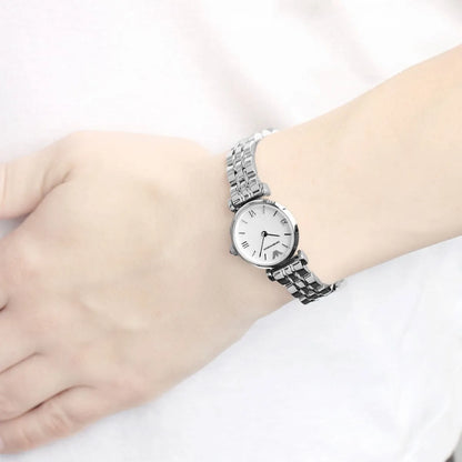 Emporio Armani Gianni T-Bar Mini White MOP Dial Silver Women's Watch - AR1688