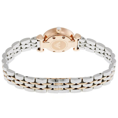 Two-tone stainless steel and rose gold metal bracelet of Emporio Armani Gianni T-Bar Mini watch
