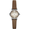 Emporio Armani Gianni T-Bar Mini women's watch with brown dial and brown leather strap