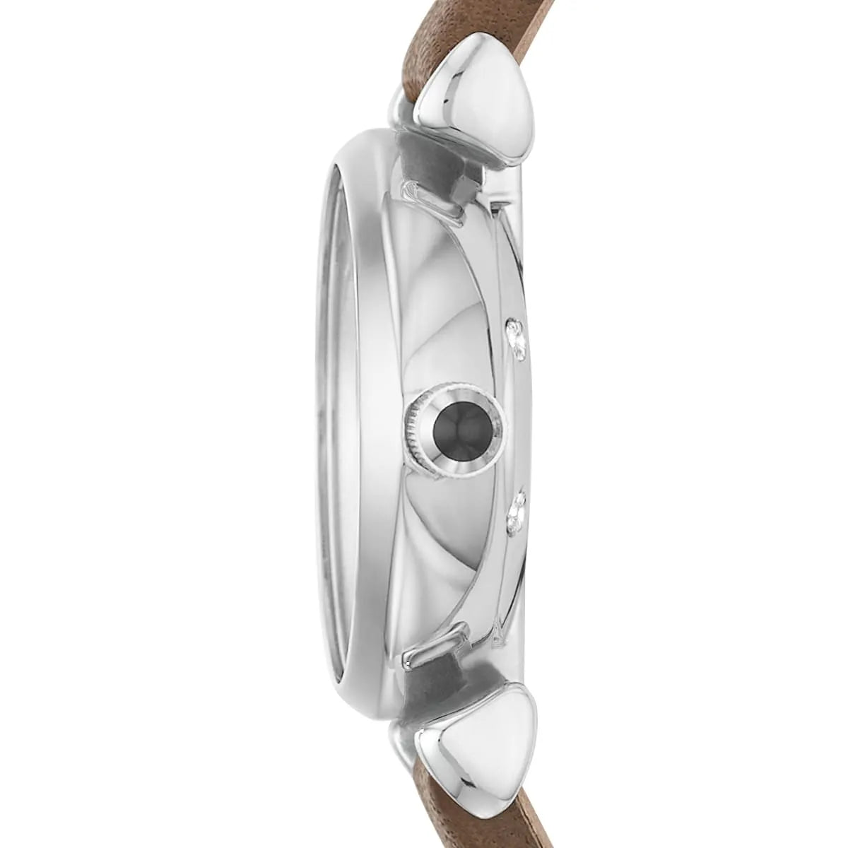 Side view of Emporio Armani AR1770 watch showing stainless steel case profile