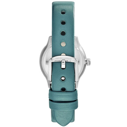 Emporio Armani Classic Teal Dial Teal Leather Quartz Ladies Watch AR1804