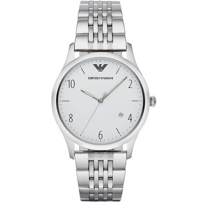 Emporio Armani Beta Large silver men's watch with white dial and date window