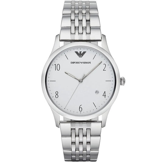 Emporio Armani Beta Large silver men's watch with white dial and date window