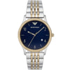 Emporio Armani AR1868 Beta Large with sunray blue dial and two-tone stainless steel bracelet