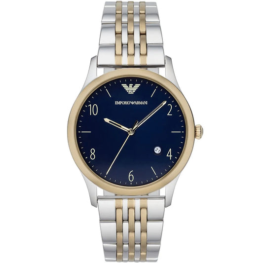Emporio Armani AR1868 Beta Large with sunray blue dial and two-tone stainless steel bracelet
