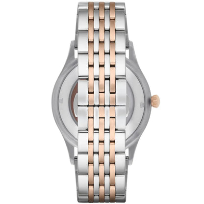 Emporio Armani Meccanico AR1921 two-tone stainless steel and rose gold bracelet