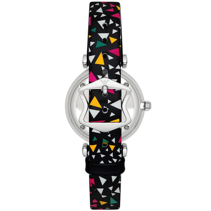 Back view of Emporio Armani Gianni T-Bar watch showing case back and strap