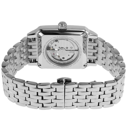 Emporio Armani Diego AR60057 transparent caseback displaying automatic movement and engraved details
