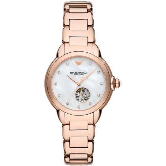 Emporio Armani Mia women's automatic watch with mother-of-pearl dial and rose-gold metal bracelet