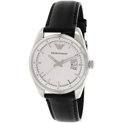 Emporio Armani Sportivo AR6015 angled view showing white dial and date window