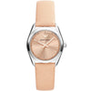 Emporio Armani Tazio Small AR6032 women's watch with rose gold dial and beige leather strap