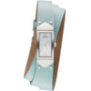 Emporio Armani Marco Catwalk women's watch with white rectangular dial and double-wrap blue leather strap