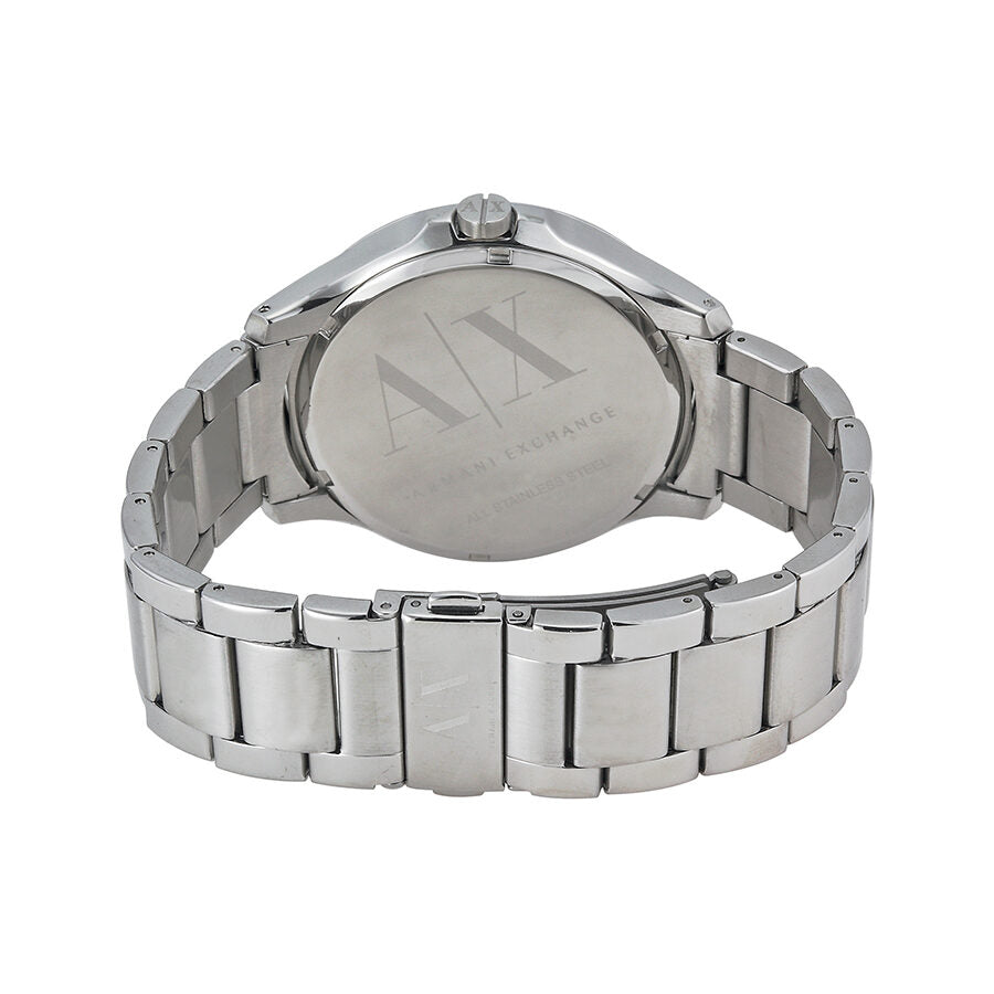 Armani Exchange AX2132 watch caseback showing stainless steel back with engraved branding