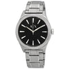 Armani Exchange AX2320 three-hand watch with black dial and silver stainless steel bracelet