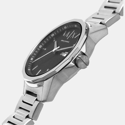Side profile of AX1733 watch displaying case thickness and stainless steel bracelet detail