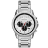 Armani Exchange Banks AX1742 silver chronograph watch with white dial and black subdials