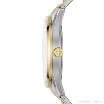 Side profile of Armani Exchange Dante AX1865 watch displaying case thickness and bracelet