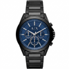 Armani Exchange Drexler AX2639 chronograph watch with blue dial and black stainless steel bracelet
