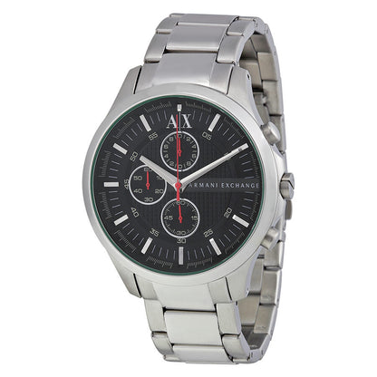 Armani Exchange AX2163 chronograph showing black dial and green-accented bezel
