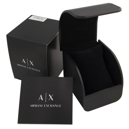 Armani Exchange Leonardo AX1855 packaging with branded black box and presentation case