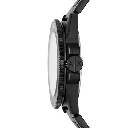 Armani Exchange Leonardo AX1855 side view showing watch case profile and crown