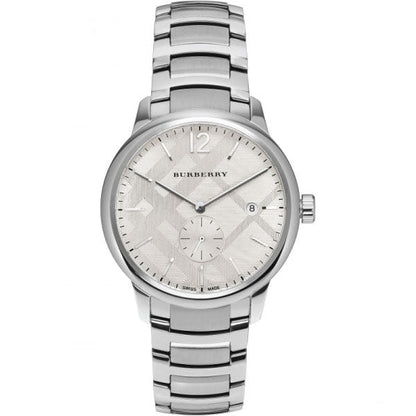 Burberry Classic Check silver dial men's watch with stainless steel bracelet