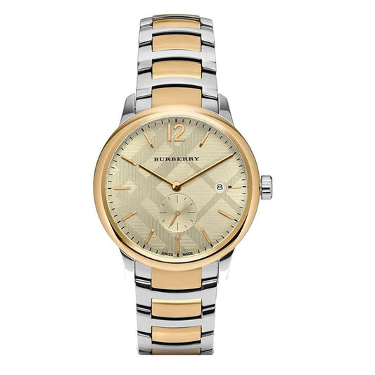 Burberry The Classic two-tone gold and steel watch with champagne dial and small seconds subdial