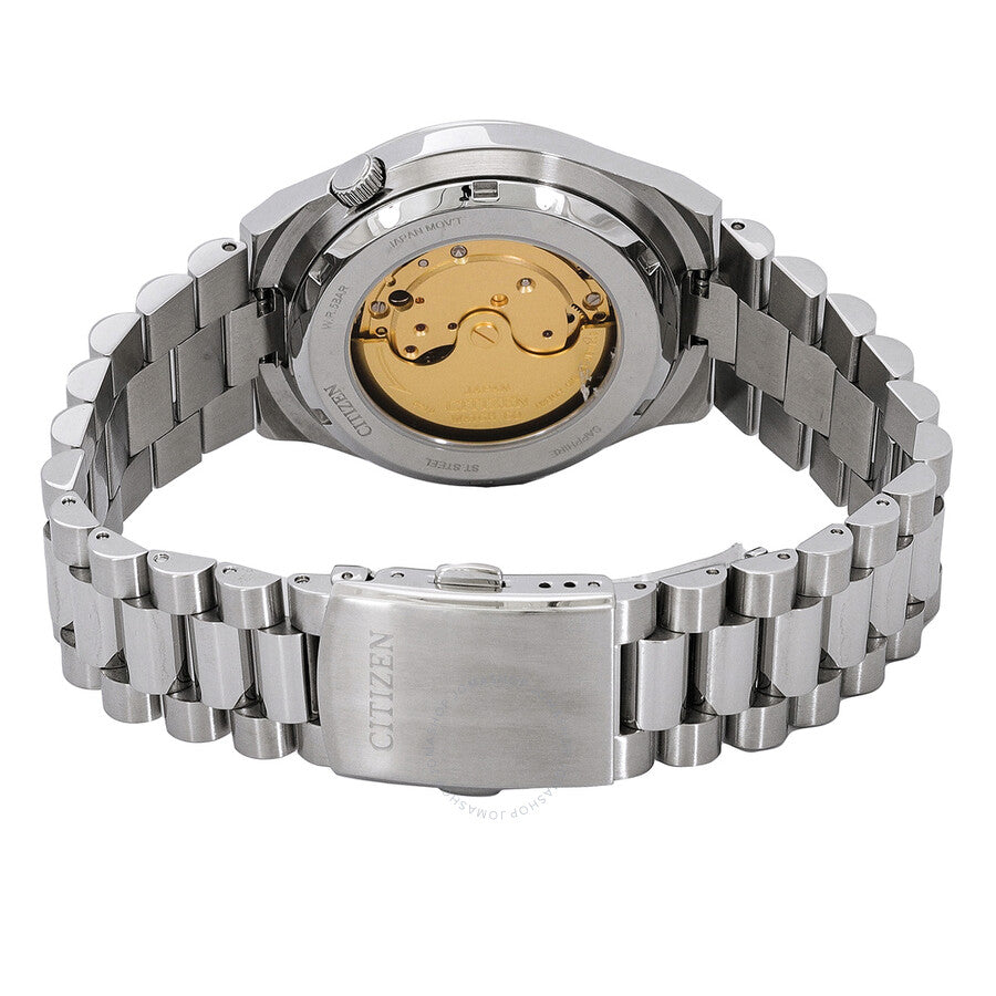 Citizen Tsuyosa automatic movement visible through caseback with gold rotor
