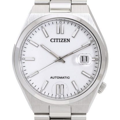 Citizen Tsuyosa white dial with hour markers, date window, and automatic text