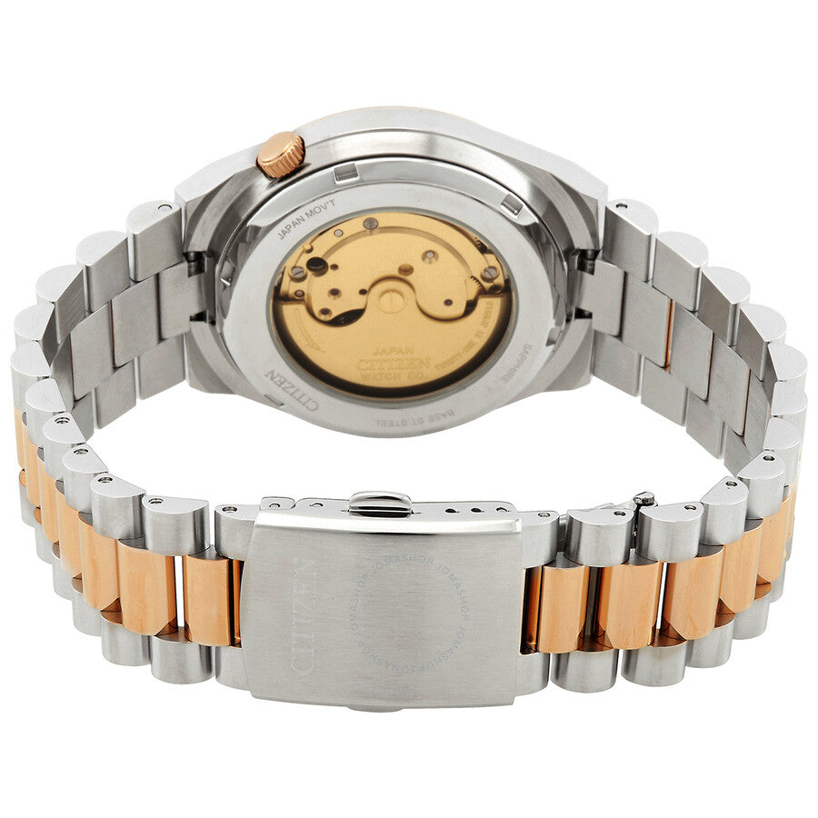 Citizen Tsuyosa automatic movement visible through caseback with two-tone bracelet