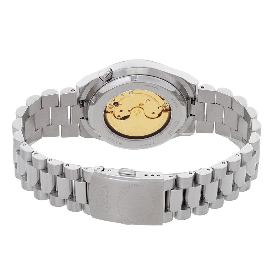 Citizen Tsuyosa automatic movement visible through caseback with gold rotor