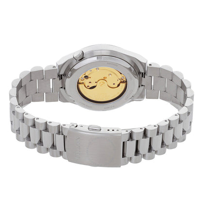 Citizen Tsuyosa automatic movement visible through caseback with gold rotor
