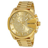 Diesel Mega Chief Chronograph all gold men's watch with champagne dial and chronograph subdials
