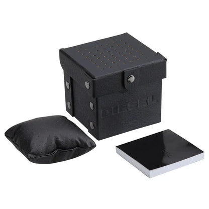 Diesel watch gift box with black case, pillow and presentation materials
