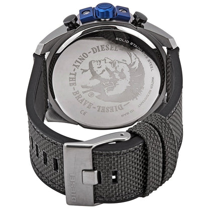Caseback of Diesel Mega Chief DZ4500 with engraved Diesel branding and solid stainless steel case