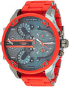 Diesel Mr. Daddy 2.0 red and gunmetal chronograph men's watch with red strap