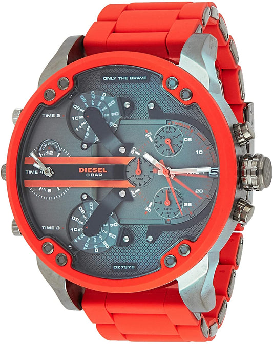Diesel Mr. Daddy 2.0 red and gunmetal chronograph men's watch with red strap