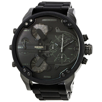 Diesel Mr. Daddy 2.0 chronograph watch with black dial and dual time zone display